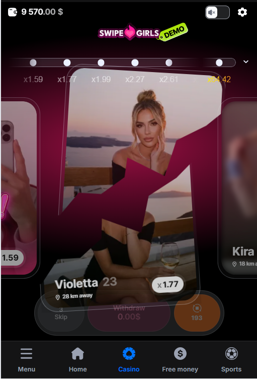 Swipe Girls Reject screen ending a round